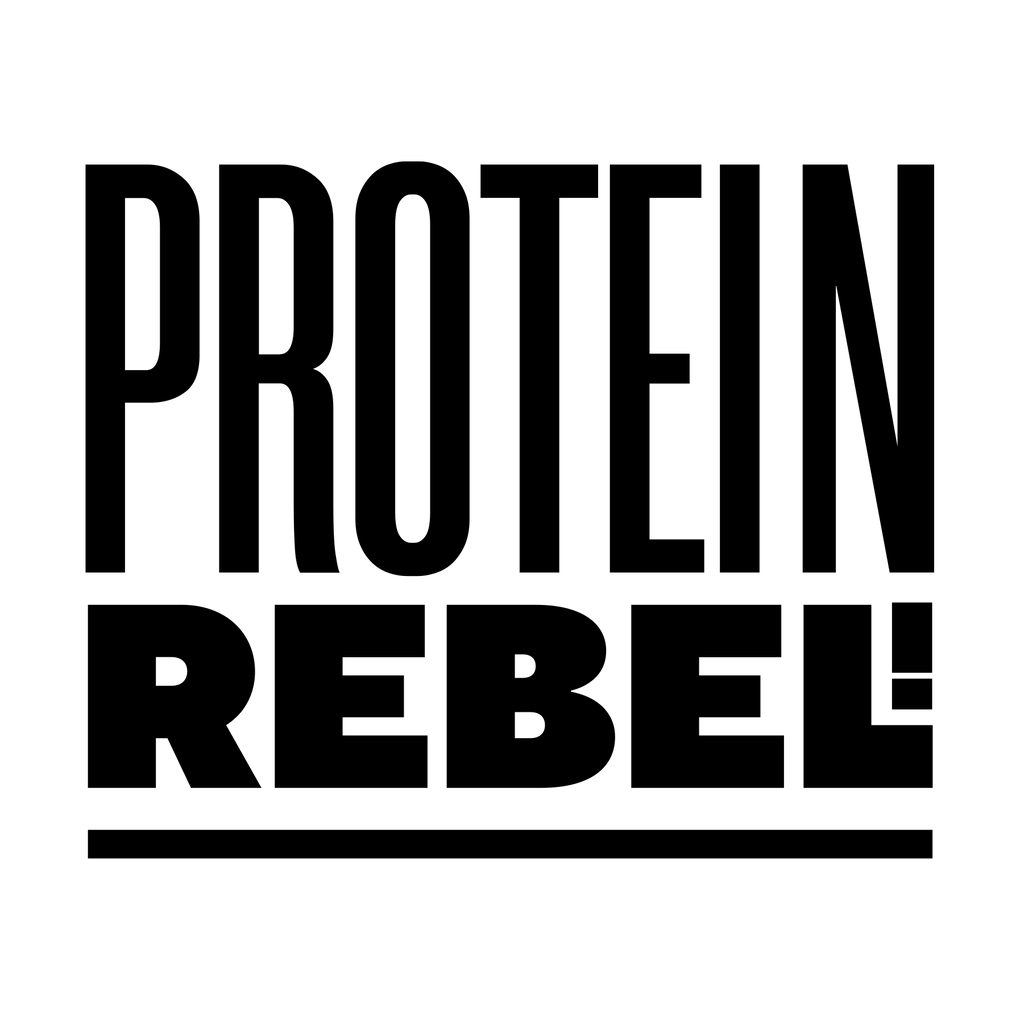 Protein Rebel logo showing wordmark and bold font