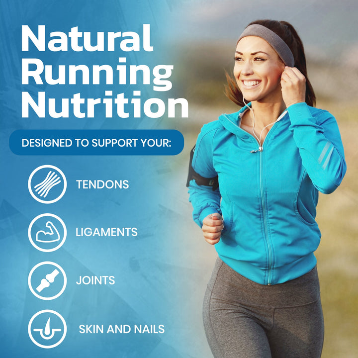 Female runner smiling with four bullet points on how Run Easy supports your running